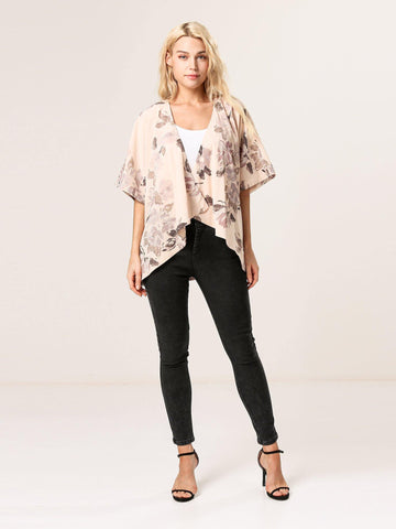 Moss Rose Floral Cropped Jacket